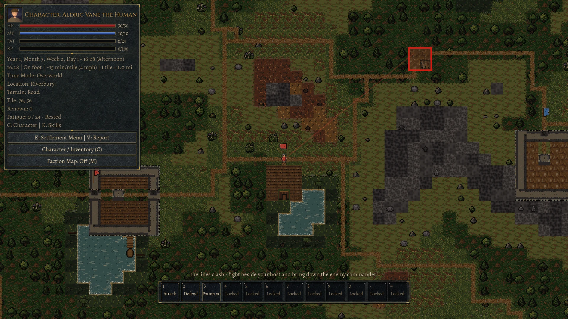 The overworld map